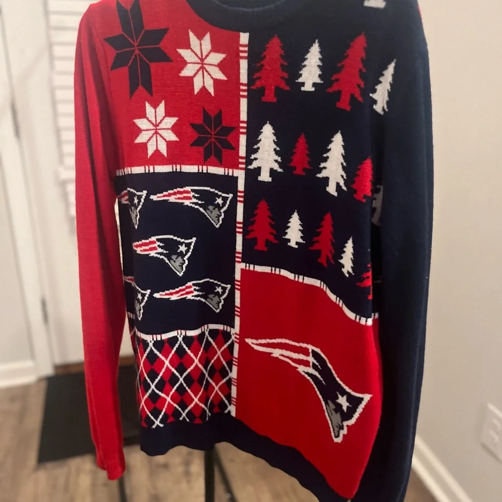 NFL New England Patriots Ugly Christmas Sweater Team Apparel large
